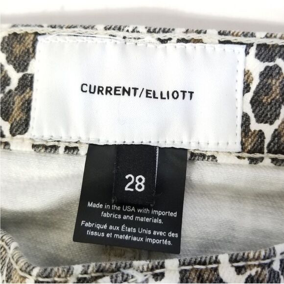 CURRENT ELLIOT High-Rise Snow Leopard Jeans Sz 28 Cheetah Animal Print - Picture 4 of 11